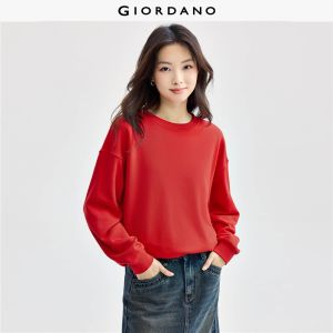 Giordano Women Fleece-lined thick sweatshirt Free Shipping 18325053