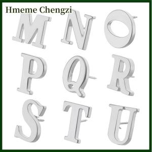 Hmeme High Quality Classic Style Silver Letter A-Z Metal Brooch Women Mens Lapel Pin Womens Hat Scarf Backpack Badge Jewellery