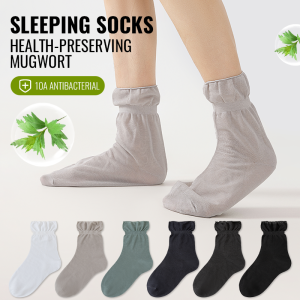 MiiOW Sock Thin Night Wear Plus Size Loose Footies Natural Mugwort Cooling Sleep Sock Soft Cotton Pregnant Socks Elderly Parents