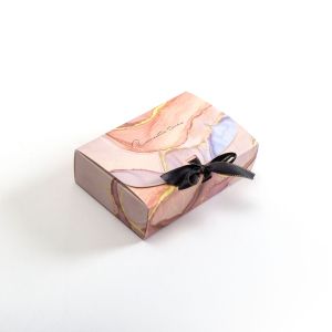 LuckyCat (3pcs)Printed Clamshell w/ribbon cardboard pastry gift box bowknot box combination packaging box