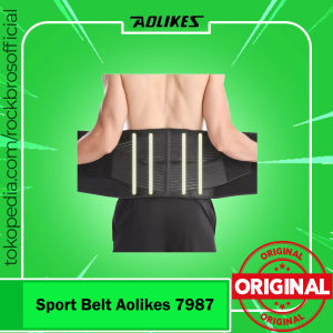 Sabuk Olahraga Aolikes 7987 Alat Bantu Angkat Beban Gym Fitness Support Belt Weight Lifting Dukungan Pinggang Korset Weightlifting