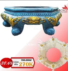 Khuôn đúc đôn chậu lục giác - Đôn chậu đổ đáy lục giác 58-60-65( Giảm giá 50%)
