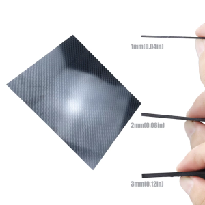 Cấp độ chuyên nghiệp 200x250mm sợi Carbon bảng điều khiển bóng kết thúc 3K Twill dệt cho máy móc máy bay trực thăng thành phần