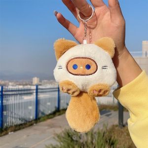 Ready Stock Cute Squeaky Casual Cat Plush Pendant with Sound Toy Cartoon Stuffed Doll Keychain Bag Charm Friend Gift