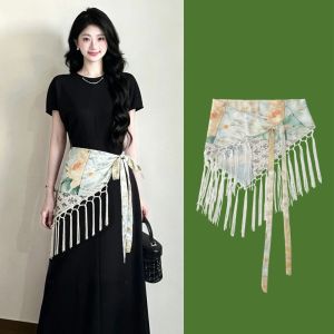 SAVVYSHELF Embroidery Fringe Waist Belt Tassels Exquisite Dance Hip Scarf Fashion Retro Corset Belt Dress Jeans Decor