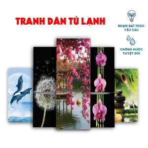 Miếng dán tủ lạnh - chất liệu decal chống thấm có sẵn keo phù hợp mọi loại tủ