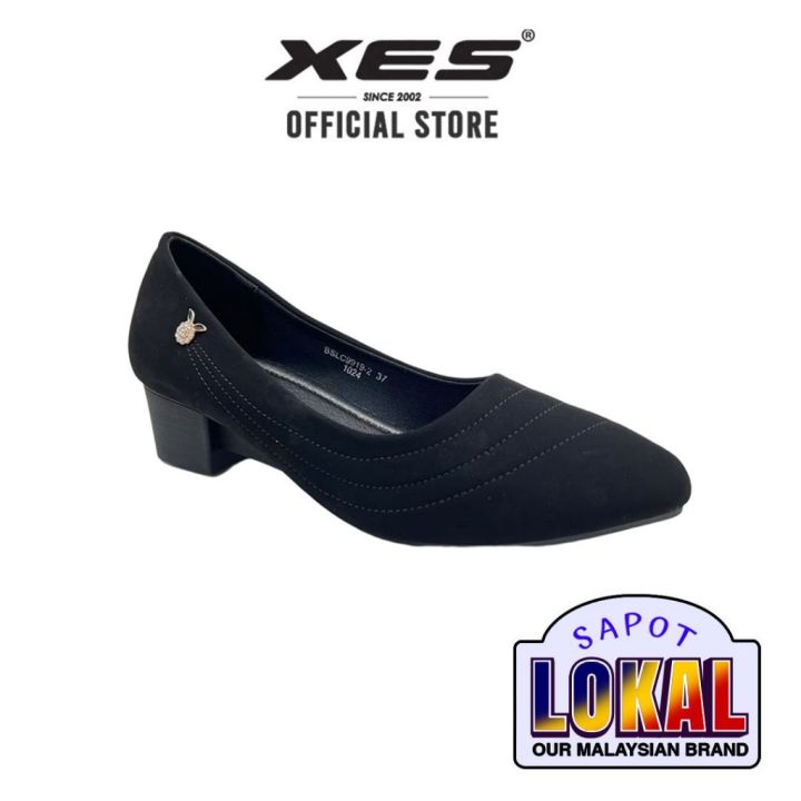 XES Ladies BSLC9919-2 Classic Pointed Toe Heels Black Pink