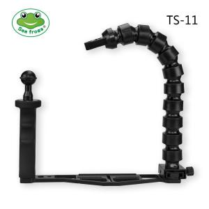 Seafrogs TS Series Aluminum Underwater Camera Tray Set Extendable Handle Grips Bracket for seafrogs & MeikonUnderwater Camera、Phone Housing w/Stainless Steel Mounting Plate 1/4" Thread