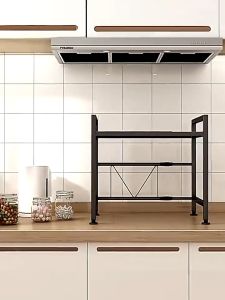 Microwave Oven Rack Multi-purpose Carbon Steel Rack Adjustable Organizer Save Space Kitchen Shelf