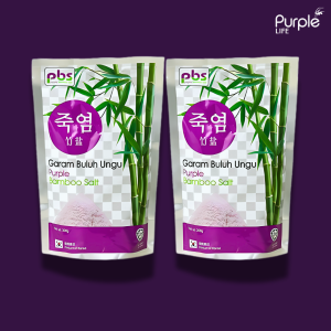 Halal Garam Buluh Ungu Healthy Cooking Bamboo Salt - Low Sodium Alkaline pH10 No Microplastic No Heavy Metal - 200g Healthy Salt for Wellness