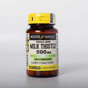 Viên uống bổ gan cải thiện chức năng gan Mason Natural Milk Thistle hộp 60 viên - Hỗ trợ tăng cường chức năng gan Hỗ trợ bảo vệ tế bào gan trước các tác nhân gây hại Hỗ trợ giảm tình trạng men gan cao