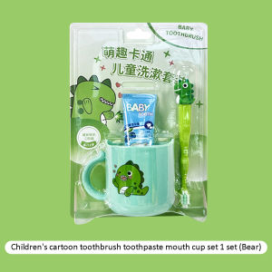 Xmass Gift Cartoon Kids Toothbrush Set Soft Bristles Comfortable With Toothbrush Plastic Cupgrip