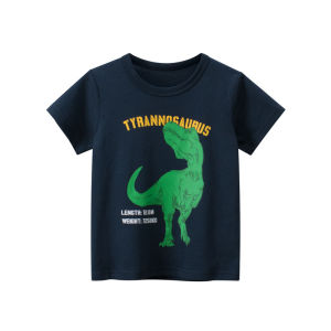 2024 Kids Boys Clothes 100% Cotton Short Sleeve T-Shirts Dinosaur Cartoon for 1 2 3 4 5 6 7 8 Years Children Clothes Kids Summer Clothing
