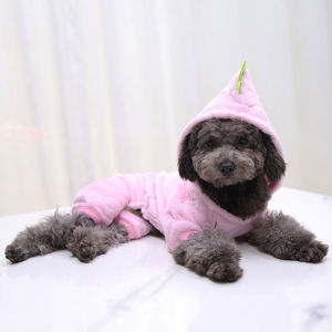 (HOT)Áo hoodie ấm áp hình khủng long màu san hô chất liệu lông cừu cho thú cưng áo cho chó Others - INTL