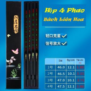Hộp Phao Câu Đài 3 Phao 4 Phao Côn Trùng Bách Liên Hoa Tải Chì 1.7G Đến 3.2G PCC04 - Sanami Fishing