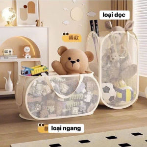 Giỏ Lưới Đựng Đồ Chơi Gấp Gọn 1 Set 2 Giỏ | Giỏ Đựng Thú Bông Quần Áo Tiết Kiệm Diện Tích