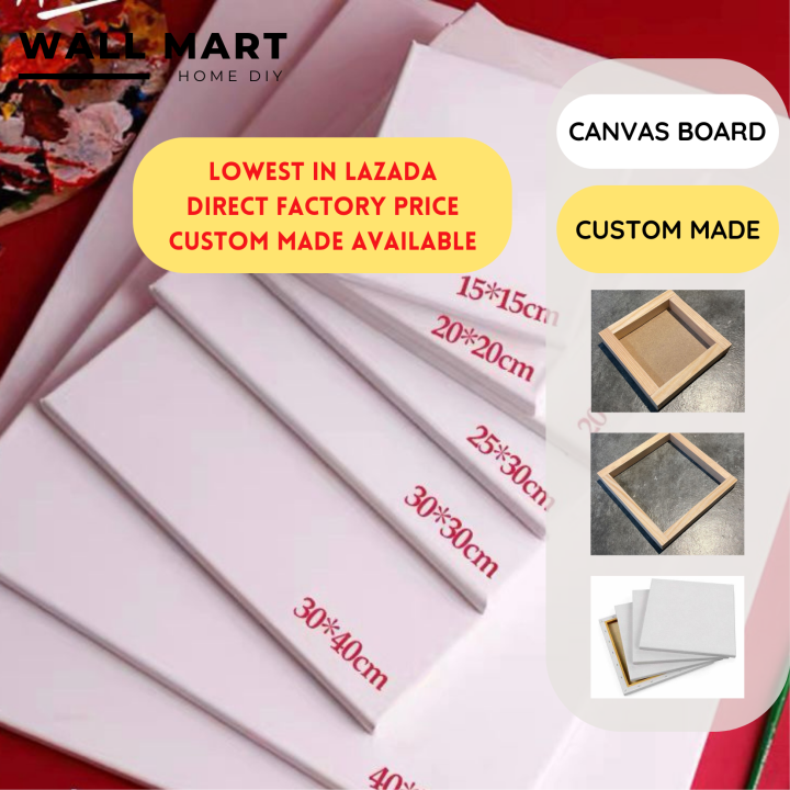 【Ready Stock】Stretched Canvas Board oil painting / drawing canvas board / Acrylic painting Lazada