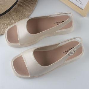 Giày Sandal Nữ Thời Trang Hợp Thời Trang Mùa Hè Mới Giày Sandal Hở Mũi Giày Mũi Vuông Màu Trơn
