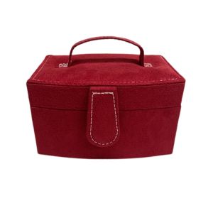 RUUANY Fashionable Faux Suede Jewelry Storage Box Spacious Single Layer Dustproof Portable Travel Organizer Box Simple Durable Jewelry Display Case for Earrings And Necklaces