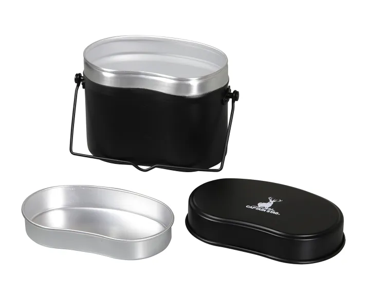 CAPTAIN%20STAG%20UH-4118/19%20MESSTIN%20Lunch%20Box%20Portable%20Lightweight%20Military%20Style%20Outdoor%20Camping%20Cookware%20Tableware%20Anodized%20Aluminum%20Iron%20Material%20-%20Image%204