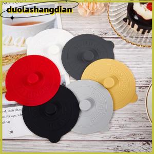 [Duola] 1pcs Universal Silicone Cup Cover Sealing Protective Lid Heat Temperature Preserve for Coffee Milk Cup with Convex Handle