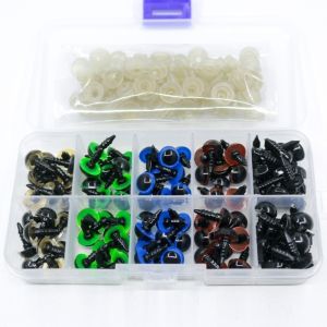 YUDESHUI 115pcs/box Màu nâu Mắt vít an toàn bằng nhựa 3 kích cỡ Hình tròn Bộ dụng cụ làm mắt búp bê tự làm Chất lượng cao Đồ chơi Gấu Bông Dành cho đồ chơi