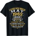 Legends Were Born In May 1963 59 Years Old 59th Birthday T-Shirt Cotton T-shirt for Men and Women Tee Shirts Adults Short Sleeve Tshirts. 