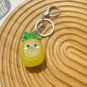 LIVELYN Button Key Cap Simulated Fruit Keychain Anti-Stress Hanging Ornament Fidget Keychain Toy Fun Silicone Clicker Pendant Bag Charm