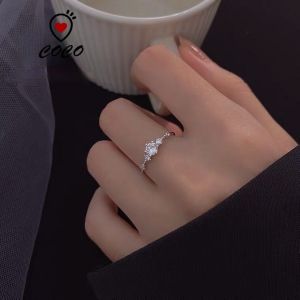 Cincin Korean Adjustable Ring Version of Hot-selling Single Row Full Diamond Opening Ins 韩式爆款钻石花朵戒指开口戒戒指女可调节戒指闺蜜戒指