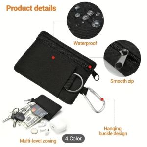 Outdoor Tactical Coin Purse Mini Portable EDC Gadgets Molle Pouch Key Wallet Travel Zipper Belt Bag