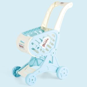 Kids Trolley Toy Supermarket Shopping Cart Children Pretend Play Set Groceries Fruit Vegetable Cut Toys