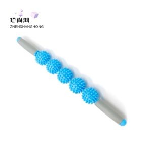 AU Spiky ball massage roller hedgehog ball roller handheld fascia roller muscle relaxation yoga stick three-ball and five-ball leg slimming roller