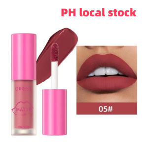 Kajiali [2-3 Days Delivery]2025 Shuzili Round Tube Lipstick Matte Waterproof Moisturizing Non-stick Cup Non-drying High Pigment Qi Field Red Liptint 12colors