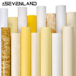 Sevenland 100cmx60cm Self-adhesive Waterproof Yellow Series Living Room Bedroom Cabinet Furniture Decoration Sticker Wall Dormitory Wall Sticker Wallpaper Home Decor