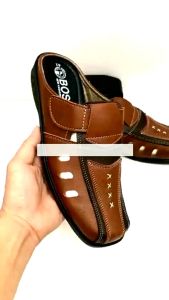 Dép sapo nam mẫu mới..da mềm.mã SP02 size từ 38-43 màu vàng phối nâu.. sang trọng lịch lãm