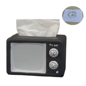 YOUSHI TOP Anti Drop Vintage TV Tissue Box Ornament Decorative Collectible Vintage TV Model Toy Creative Cartoon Vintage TV Tissue Storage Box Home Decoration