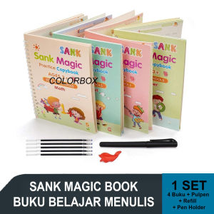 Sank Magic Book 1 Set 4 Buku + Pulpen + Refill Buku Ajaib Belajar Menulis Anak Pra Sekolah Praktis