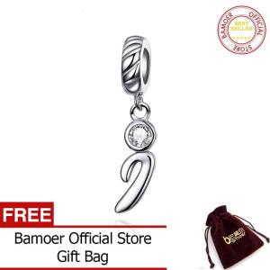 BAMOER 26 Letters alphabet Pendant 925 Sterling Silver Handwritten Language Pendants Charm for Bracelets and Necklace SCC1183