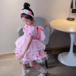 [Ready Stock] Girls Melody Princess Dress Summer New Style Short-Sleeved cos Clothing Children Dress lolita lolita Dress