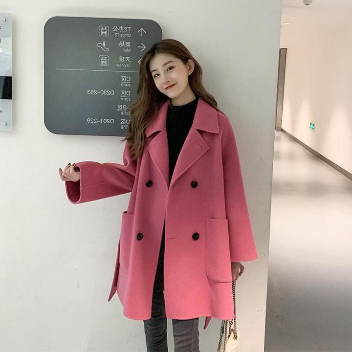 🔥Women's Winter Wool Coats Double-breasted Notched Lapel Warm