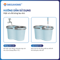 Bộ Lau Nhà Maxx Mop X3, dung tích 16l, lồng vắt inox, xoay 360 độ. 