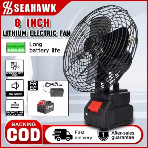 【2×60000mAh】 Cordless Fan 8 inch Portable Fan Rechargeable Fan High Power Outdoor Desktop Cooling Fans Adjustable Cordless Fan Camping Tool Fan Lithium Battery