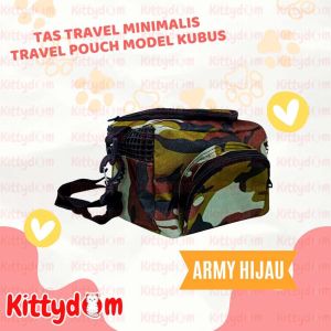 KITTYDOM Tas Travel Untulan Minimalis Tas Hewan Marmut Hamster Sugar Glider Tupai Tas Kecil Travel Pouch Model Kubus