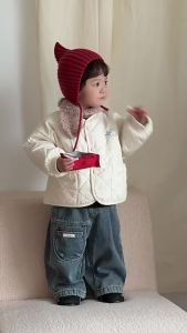 Childrens Autumn and Winter Cotton Jackets 2025 Winter Korean-style childrens clothing thickened clothes for babies boys fleece-lined denim suit