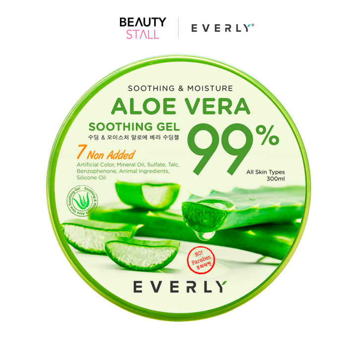 Everly Aloevera Soothing Gel 99 Aloe Vera 300ml Korea Moisturizer
