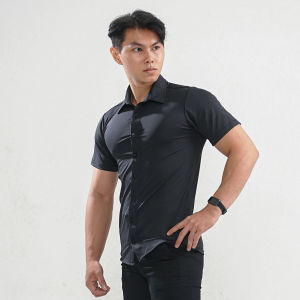 Ichto Kemeja Lengan Pendek Bodyfit ITK-007 Fit Muscle Dryfit Quick Dry