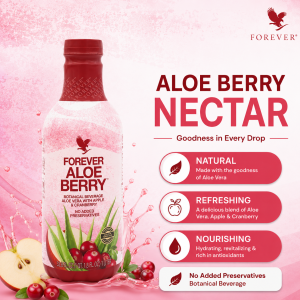 (NEW STOCK) Forever Aloe Berry Nectar 1L – Refreshing Aloe Vera Gel Drink with Natural Berry Flavour | Promotes Digestive & Immune Health