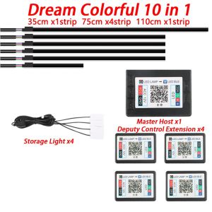 18 In 1 RGB LED Shimpony Light Car Interior Ambient Light Acrylic Strip Light By App Control Auto Atmosphere Decorative Lamp Neon