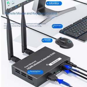 200M Wireless HDMI KVM Extender Video Transmitter Receiver f TV Box Camera Laptop PC To TV Projector