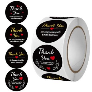 100/500Pcs/roll It is Thank you Gift Sealing Labels Stickers Self-adhesive Gold Foil Handmade Seal Label Sticker 3x9cm